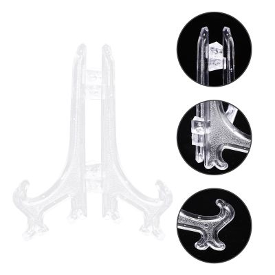 【CC】∋∈  12 Pcs Photo Frame Picture Holder Plastic Easel Supplies Board Bracket Plate Display Easels Holders Tray