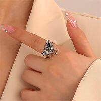 [COD] and ins butterfly ring female gothic dark old geometric animal index finger punk