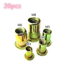 20pcs M3 M4 M5 M6 M8 304 Stainless Steel Carbon Steel Aluminum Flat Head Blind Rivet Nut Insert Rivnut Nutsert for Screw Bolt