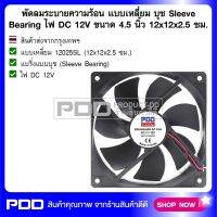 พัดลมระบายความร้อน แบบเหลี่ยม บุช Sleeve Bearing ไฟ DC 12V ขนาด 4.5 นิ้ว 12x12x2.5 ซม.