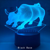 New Strong bull Led Night Light Color Changing Kids Bedroom Nightlight Unique Gift for Birthday Bedroom Decor Table 3D Lamp Gift