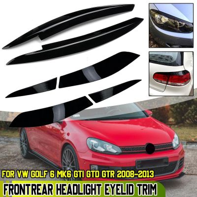 【CW】 New Car Front Headlight Eyelid Eyebrow Trims / Rear Canard Air Vent Sticker GOLF MK6 GTI GTD 08 13