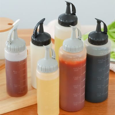hotx【DT】 175ML/350ML Squeeze Condiment Bottles Can Cap Seasoning Jar Salad Sauce Ketchup Cruet Supplies
