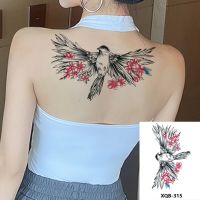 ；【‘；- Waterproof Waist Tattoo For Women Butterflies Girl Fake Temporary  Chest Belly Female Tattoo Sticker Cover Scar Body Art 3D