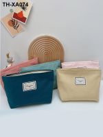 Ins wind large canvas female cosmetic bag portable marca Long Chun hand bag of color cosmetics receive bag contracted