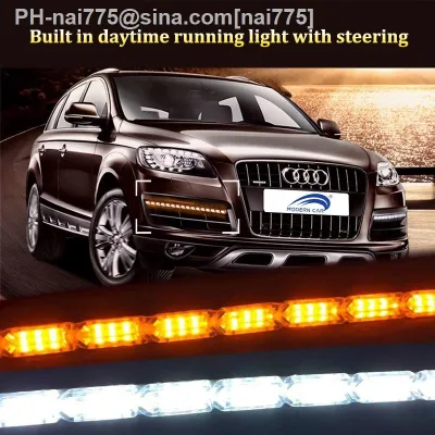 ๑✇℡ 2x Flexible Crystal Angel Tears Auto LED Strip Light With Turn Signal DRL Daytime Running white with following yellow function
