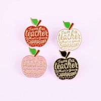 4 Styles Apple Enamel Pins Teacher Superpower Fruit Badge Jam Jewelry Brooches Lapel Metal Pins For Teacher Gifts Free Shipping