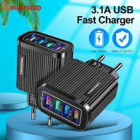 4 USB Mobile Phone Charger 3.1A Multi-Port Universal Travel Home EU/US Plug Wall Charging Head for Tablet Smart Phone