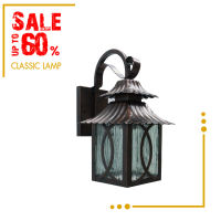 Lighttrio โคมไฟติดผนังภายนอก Classic สีดำ รุ่น O-8251W