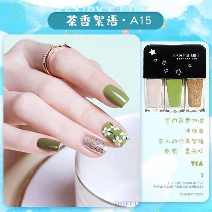 ลดล้างสต๊อก-พร้อมส่ง-ยาทาเล็บสไตล์แฟชั่นเกาหลี-ชุด3ชิ้น-น้ำยาทาเล็บ-nail-polish-เล็บเท้า-ยาทาเล็บเพื่อสุขภาพ-สินค้าคุณภาพมาตฐาน