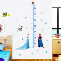 Lovely Elsa Anna Princess สติ๊กเกอร์ติดผนังตกแต่งบ้าน Girls Wall Decals ภาพจิตรกรรมฝาผนังแช่แข็ง Art Growth Chart for Kids Height Measure-eprs410