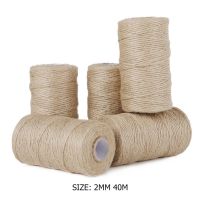 (Leisurely)40M Natural Burlap Hessian Jute Twine Cord Hemp Rope ของขวัญบรรจุ Strings ของขวัญกล่องห่อสายไฟด้ายเครื่องมือ2021ใหม่