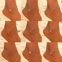 Vintage Stainless Steel Chain Anklets For Women Bohemia Heart Star Cross Anchor Beach Anklet celet Foot Jewelry Gift 2023 New