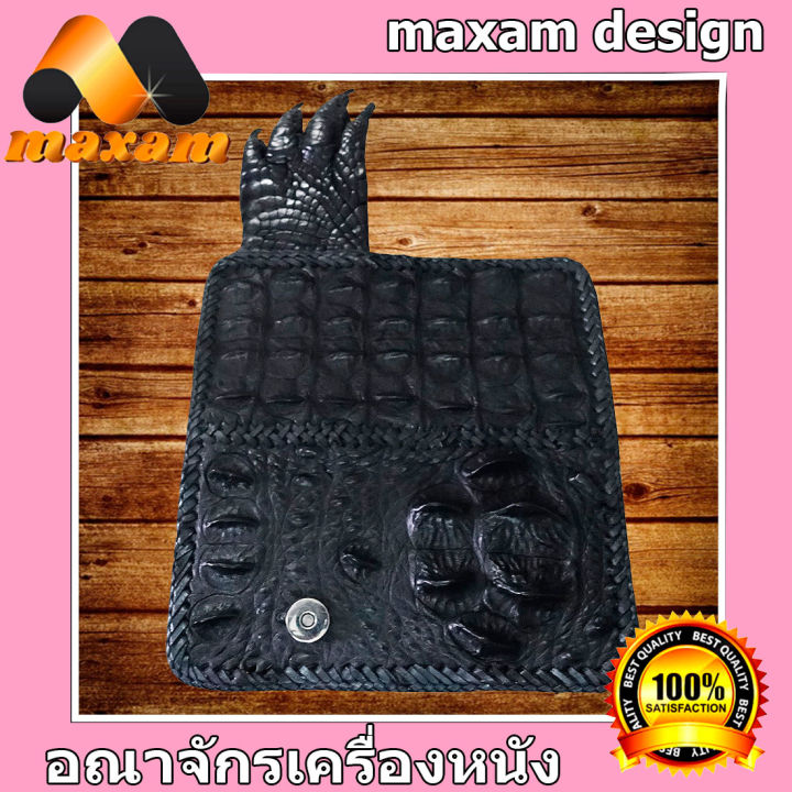 long-bifold-wallet-โดดเด่น-ไม่เหมือนใคร-genuine-crocodile-super-black-กระเป๋าหนังแท้-หนังจระเข้-กระเป๋าตังค์