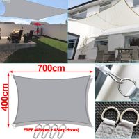 4x7M 300D Waterproof Sun Shelter Sun shade Protection 13x23ft Outdoor Cover Yard Garden Patio Pool Shade Sail Awning Camping