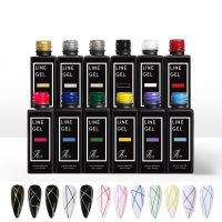 12BottleSet Neon Nail Art Gel Polish Paint Line Brush Soak Off UVLED Drawing Varnish Pull Liner Pen Salon Lacquer Decoraion VI