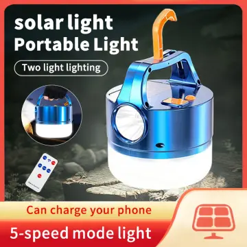 Solar Led Rechargeable Light Bulb, Remote Control Mobile Night