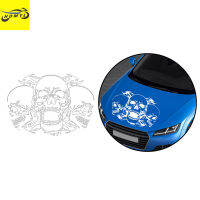 【Fast-selling】 Homyl Skull Car Bonnet Graphic Decal สำหรับรถบรรทุกเรือยอชท์สีขาว