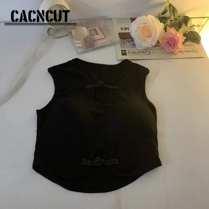 cacncut-กระดุมสไตล์จีนย้อนยุคแผ่นดิสก์เสื้อหน้าอกแขนกุดมีแผ่นหน้าอกหนึ่งเสื้อแนบเนื้อด้วย-spice-cutout-heart-spice-desire-top