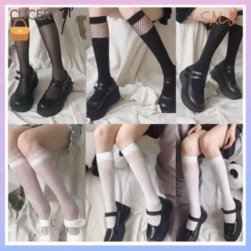 Womens Anime Cosplay Lolita Maid Girls Lace Top Thigh High Socks Over Knee  Leg Warmer Leggings Sexy Cotton Stocking Accessories 