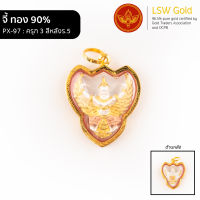 LSW จี้ครุฑ 3 สีหลังร.5 กรอบทองคำแท้ 90% PX-97