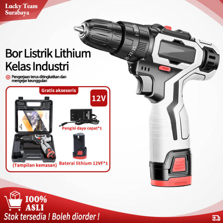 Bor Cordless Dengan Isi Ulang Baterai Lithium 42V/12V /Elektrik Drill ...