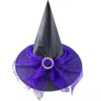 8pcs Witch Hat Costume Carnival with Veil Party Christmas Decorations Easter