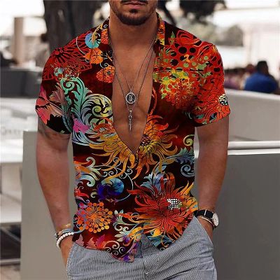 เสื้อฮาวายเขตร้อน2022สำหรับผู้ชาย3d ชายหาดวันหยุดเสื้อขนาดใหญ่แขนสั้น5xl เสื้อนอกลายดอกไม้เสื้อยืดชายฤดูร้อน