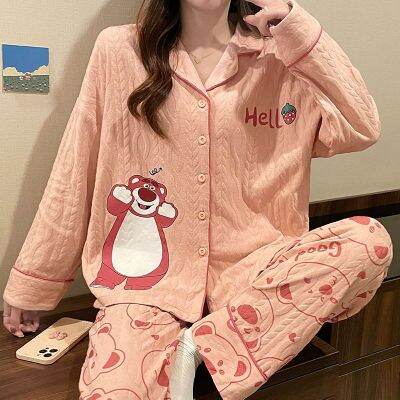 MUJI High quality 睡衣女春秋季棉质长袖学生ins风宿舍高颜值少女可爱可外穿家居服