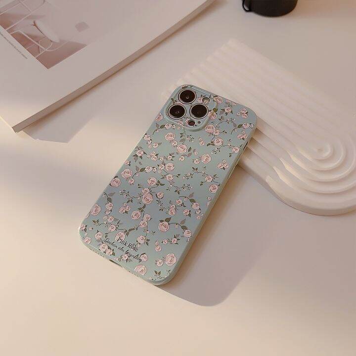 เคสโทรศัพท์มือถือ-ซิลิโคนนิ่ม-ลายดอกไม้-สไตล์วินเทจ-สําหรับ-iphone-pro-max-14-12-13