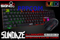 SIGNO คีย์บอร์ดเกมมิ่ง เมาส์เกมมิ่ง Keyboard KB-712 GM-112 ปุ่ม Rubber Dome !!ประกันศูนย์ 1ปี