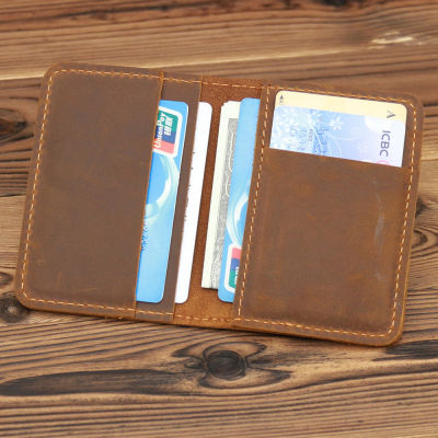 Vintage Crazy Horse Leather Card Holder For Credit Card And Driver License Desinger Bifold Card Wallets License 7.5x10.5cm