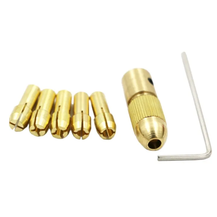 7-pcs-0-5-3mm-small-electric-brass-drill-bit-chuck-electric-motor-shaft-clamp-with-allen-wrench-drill-bit-power-tool-accessory