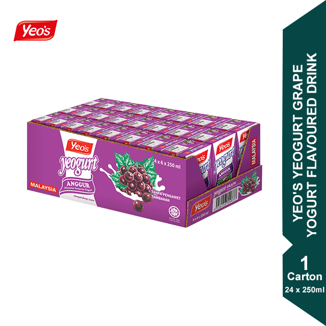 YEO's Yeogurt Grape Yogurt Flavoured Drink 1 Carton (24 x 250ml) [KL & Selangor Delivery Only