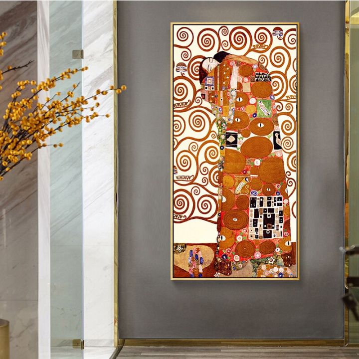 tree-of-life-gustav-klimt-ภาพวาดผ้าใบน้ำมันกับกรอบภาพภาพแอปสแตรกปะผนังจูบของตกแต่งบ้านทันสมัยโปสเตอร์ห้องนั่งเล่น-heyuan-ในอนาคต