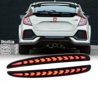 ไฟสำหรับฮอนด้าท้าย Bemper Belakang LED สำหรับรถยนต์ Civic Type R 2017-2021อุปกรณ์เสริมรถยนต์ควันไฟเบรค