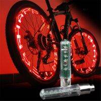 Letter Tyre Valve Caps Light Bicycle Wheel Spoke Lamp 7 Color Double Sided LED Light For Bicycles Motorcycles Mountain Bikes Lights Reflectors