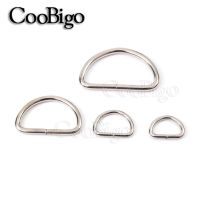 5pcs Metal D Ring Buckle Semicircle Belt Webbing Strap Clasp Handbag Bag Pet Collar Hardware DIY Accessories Silver 13-33mm