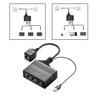 Almencla สายเคเบิล RJ45ตัวแยกอีเธอร์เน็ตอิเล็กทรอนิกส์1ถึง3พอร์ตสำหรับ Cat5 Cat5E พกพา