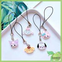 IHBNEP น่ารักสายชาร์จมือถือจี้ Cinnamoroll Kuromi พวงกุญแจของขวัญของตกแต่งสำหรับแขวนโทรศัพท์เสน่ห์รถ