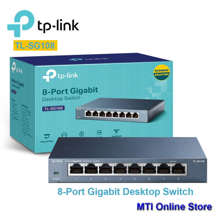 TP-Link TL-SG108 8-Port 10/100/1000Mbps Desktop Switch 8 Port Gigabit ...