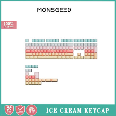 Akko Monsgeek Rainbow/Ice Cream Keycap Set 132-Key OEM Profile Full Keycaps PBT Double-shot Key Caps For MX Custom Mechanical