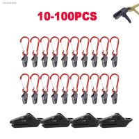 ✘⊕✸ 10-100pcs Waterproof Thumb Outdoor Hiking Camping Tent Awning Windproof Fixing Clamp Grip with Carabiner Hook Alligator Clip