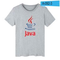 Alimoo JAVA Programmer มีไซส์ใหญ่ ผู้ชาย &amp; ผู้หญิง เสื้อยืดคอกลม ผ้าฝ้ายแขนสั้นสำหรับผู้ชาย XXS 4XL