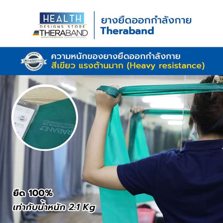 ยางยืดออกกำลังกาย-theraband-ผลิตจากยางธรรมชาติ-ยืดหยุ่นและทนทานสูง-ใช้เป็นแรงต้านสำหรับการออกกำลังกาย-เพื่อเพิ่มความแข็งแรงของกล้ามเนือ