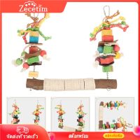 Zecetim Parrot Swing Toy Cage Hanging Toys Perch Bird Chewing Chicken Cockatiel Small Rope Metal