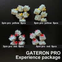 Gateron Pro ตัวอย่างสีเหลืองชุดเสริมสร้างประสบการณ์5Pin สีเหลืองนม3Pin สีขาวจากบนลงล่าง