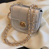 Mini Silver Cute Leather Crossbody Bags for Women Luxury 2023 Y2k Fashion Female Chain Handbags and Purses Daily Commute Bag