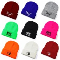 [NEW] NOPE Women 39;s Hat Warm Solid Men Skullies Beanies Ladies Girl Hats Kids Autumn and Winter Knitted Cuff Beanie Cap Hats for Female