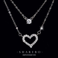 New 925 Sterling Silver Zircon Heart Necklaces Pendant Fashion Sterling Silver Jewelry Statement for Women Bijoux